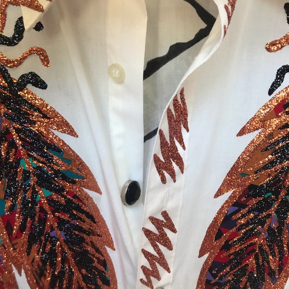 Lucasini Hand Painted Western Shirt 16 Neck - Picture 8 of 10